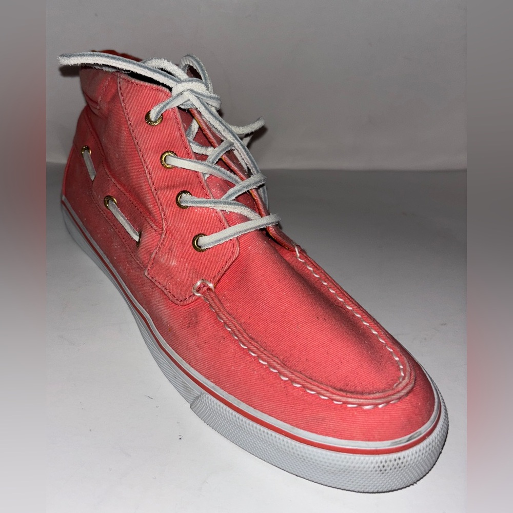 Sperry Top-Sider Women Betty Hi Top Chukka Faded Orange Canvas Sneaker Size 12M